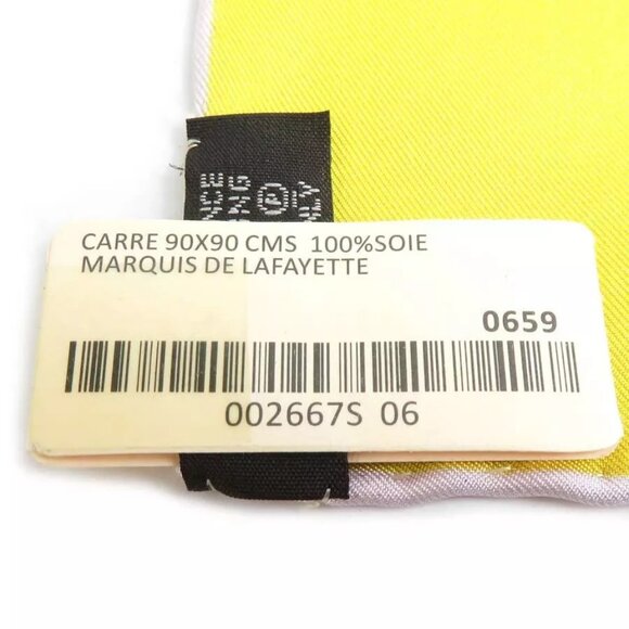 Auth HERMES Carre 90 SPRNGS Scarf Yellow/Multicolor Silk - Picture 9 of 16